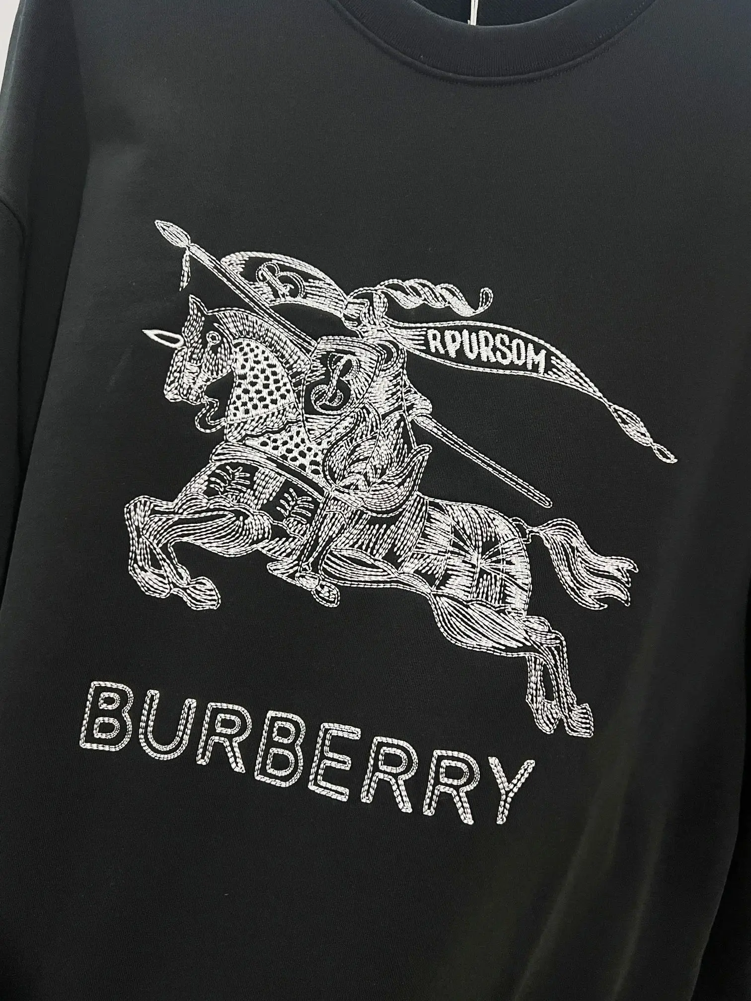 Embroidered Equestrian Knight Crew-Neck Sweatshirt D19022878 — view 4