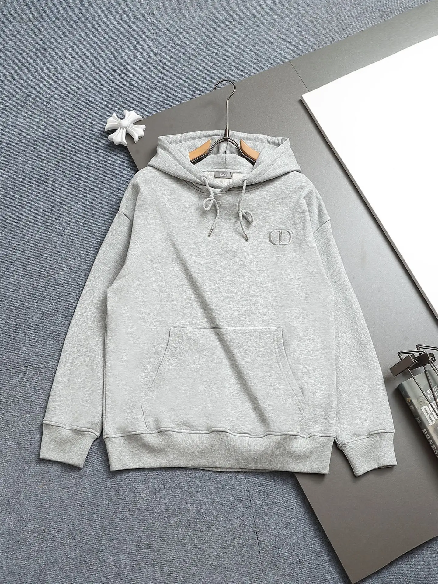 CD Icon Embroidered Cotton-Blend Hoodie D19021975