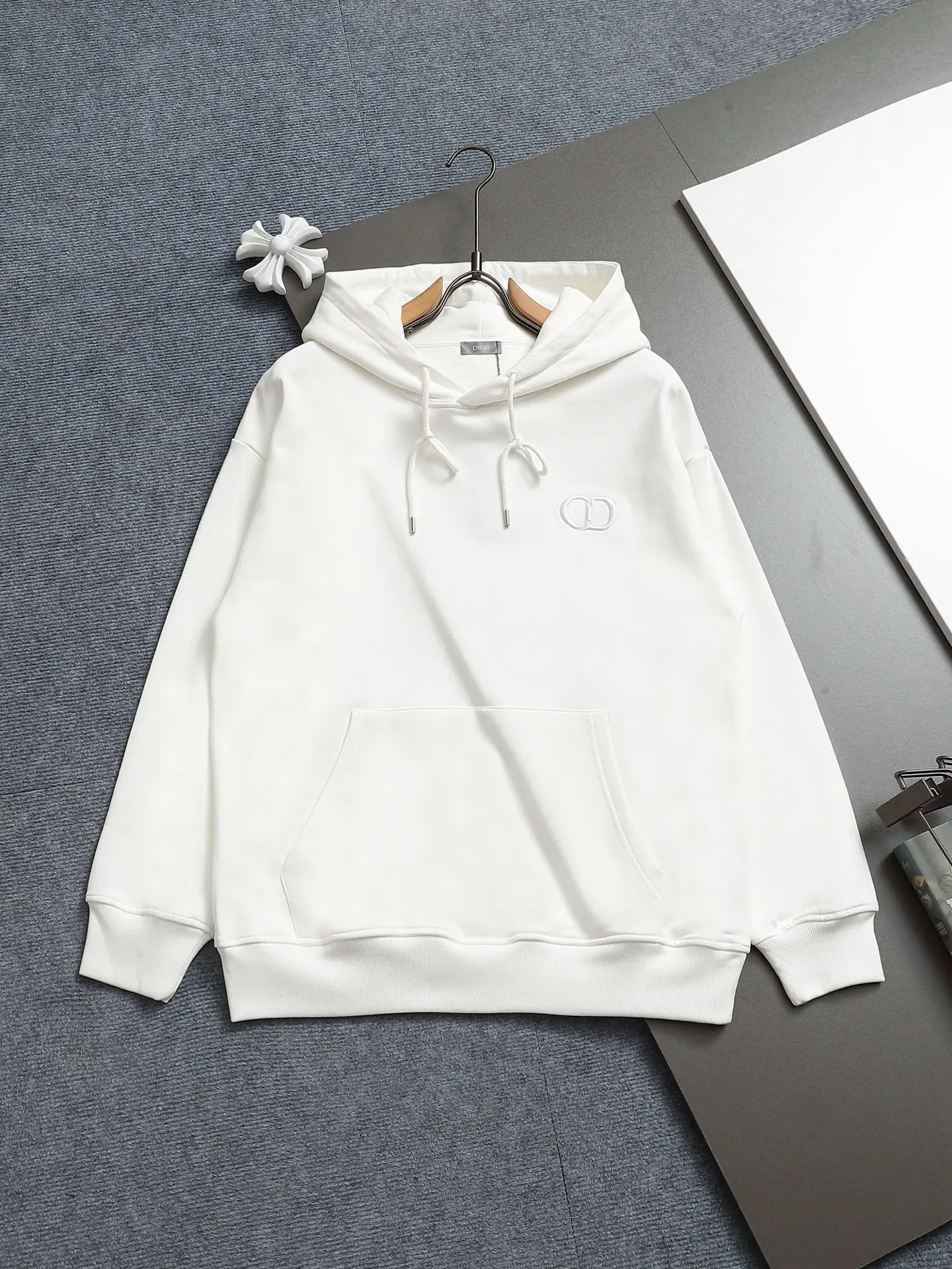 CD Icon Embroidered Cotton-Blend Hoodie D19021973