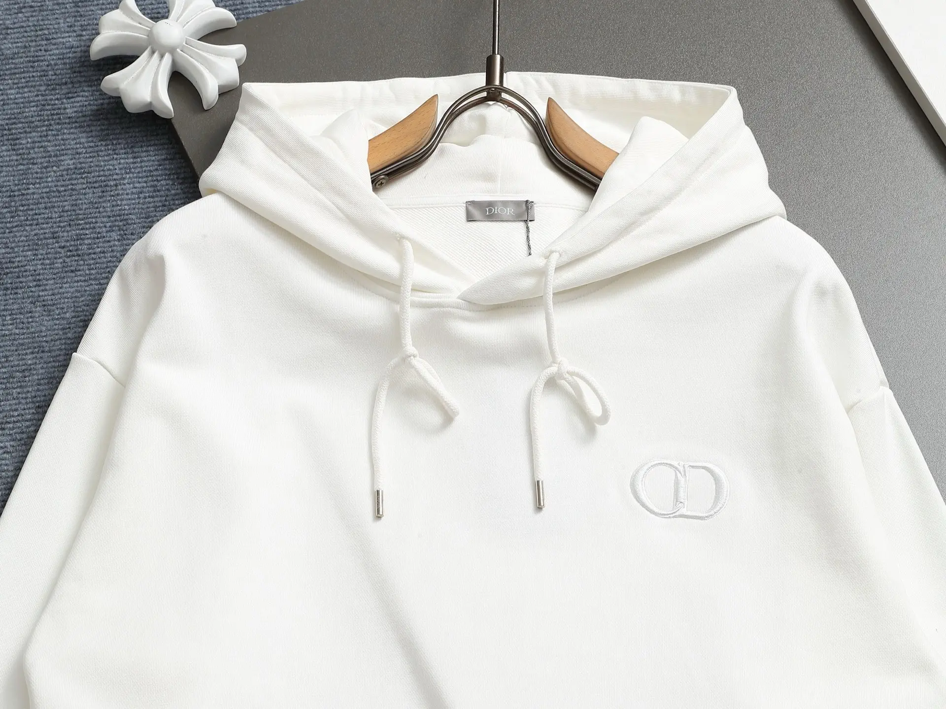 CD Icon Embroidered Cotton-Blend Hoodie D19021973 — view 3