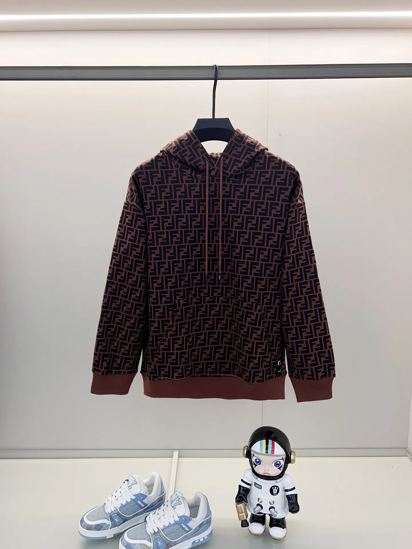 FF Monogram All-Over Print Cotton Hoodie D19020065