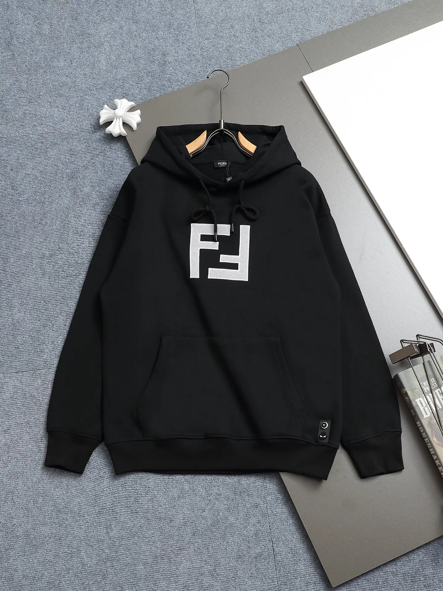 FF Logo Print Cotton-Blend Hoodie D19021967