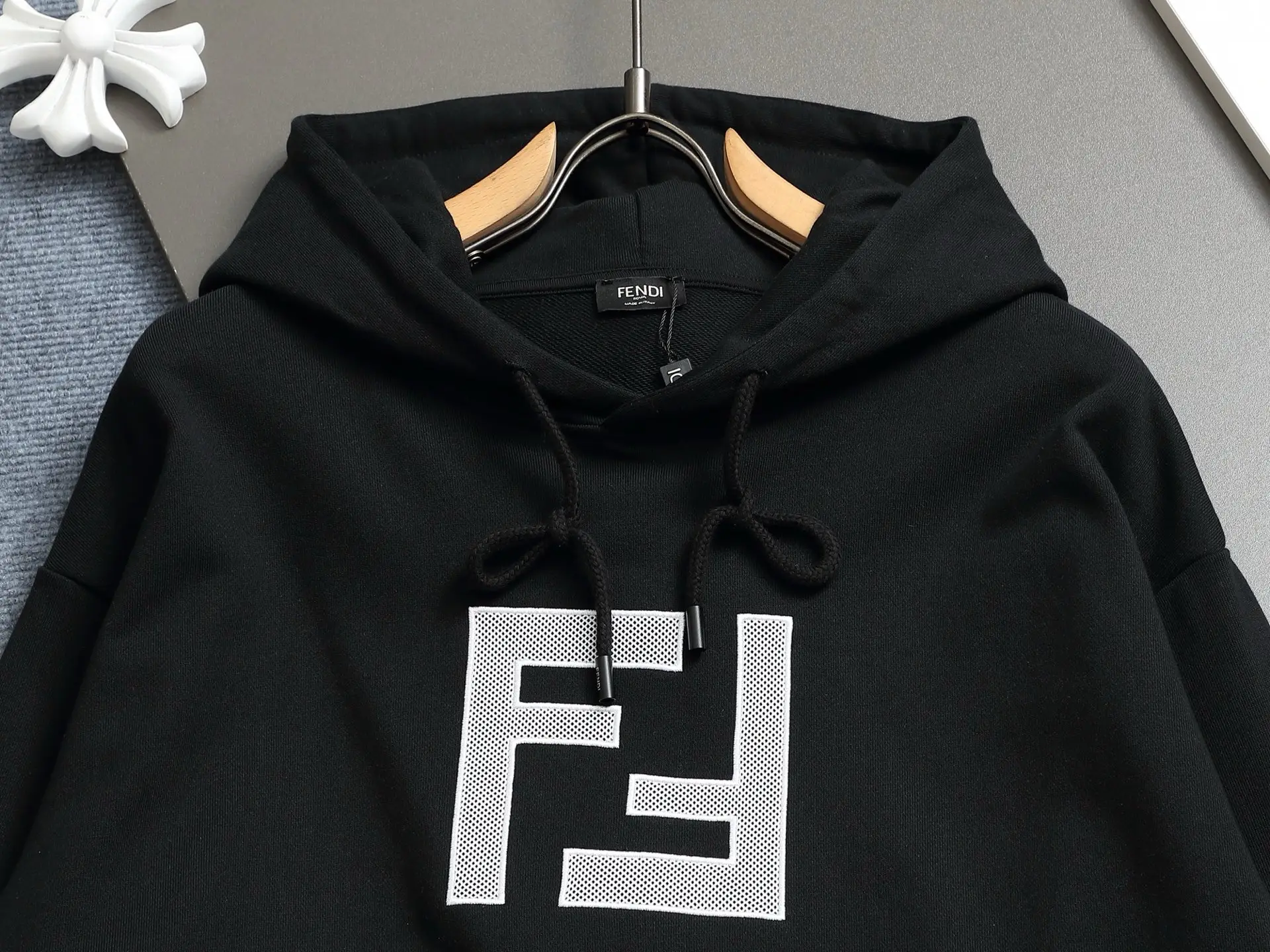 FF Logo Print Cotton-Blend Hoodie D19021967 — view 3
