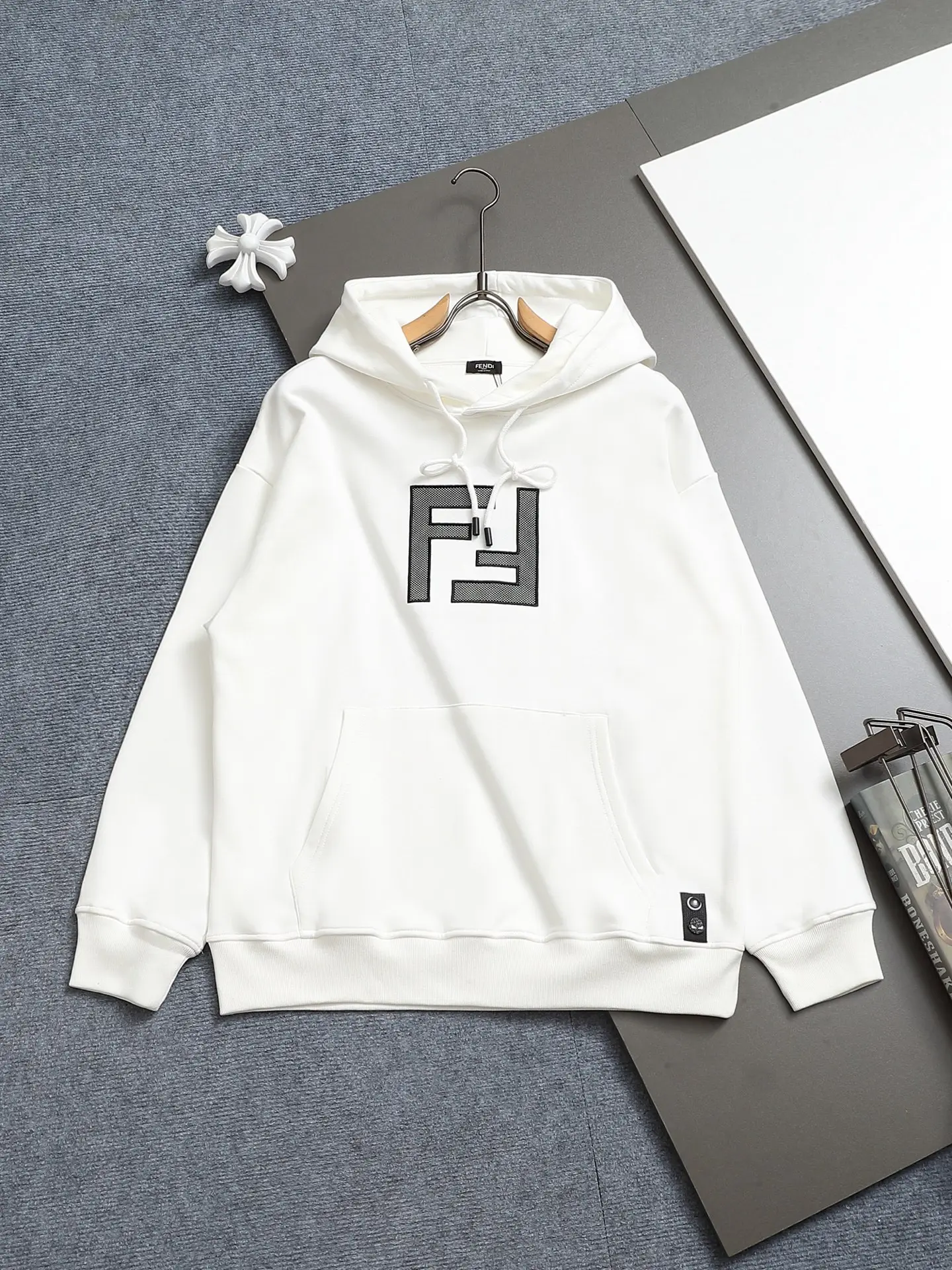Logo Print Cotton-Blend Hoodie D19021966