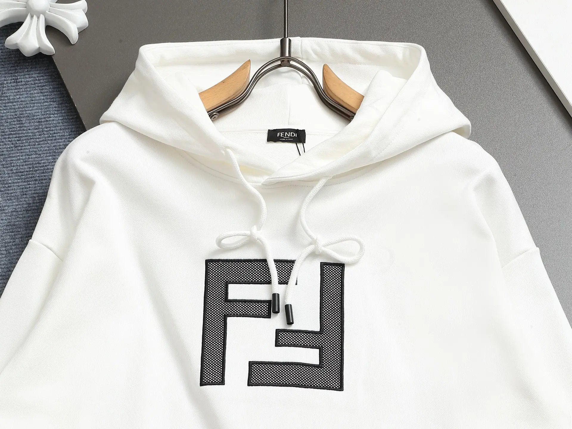Logo Print Cotton-Blend Hoodie D19021966 — view 3