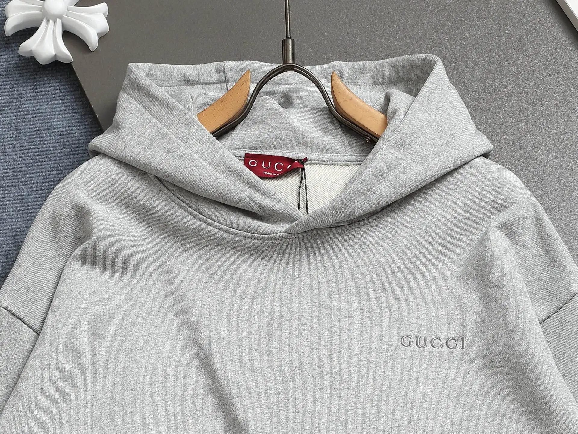 Logo-Embroidered Cotton-Blend Hoodie D19021970 — view 3
