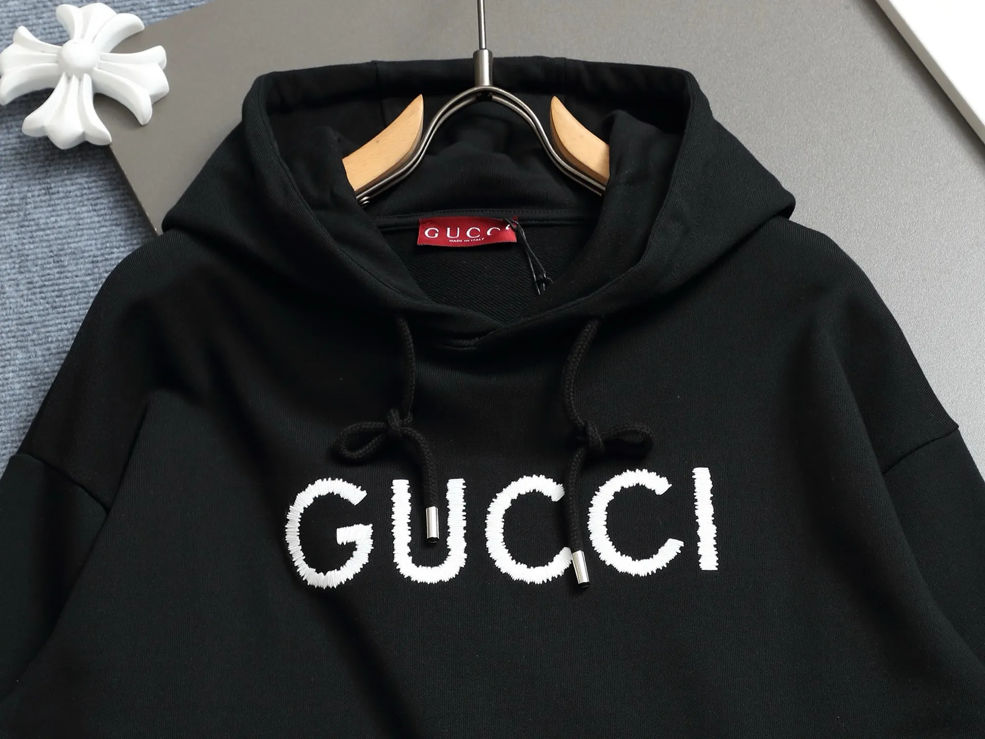 Logo-Embroidered Cotton-Blend Hoodie D19021991 — view 3