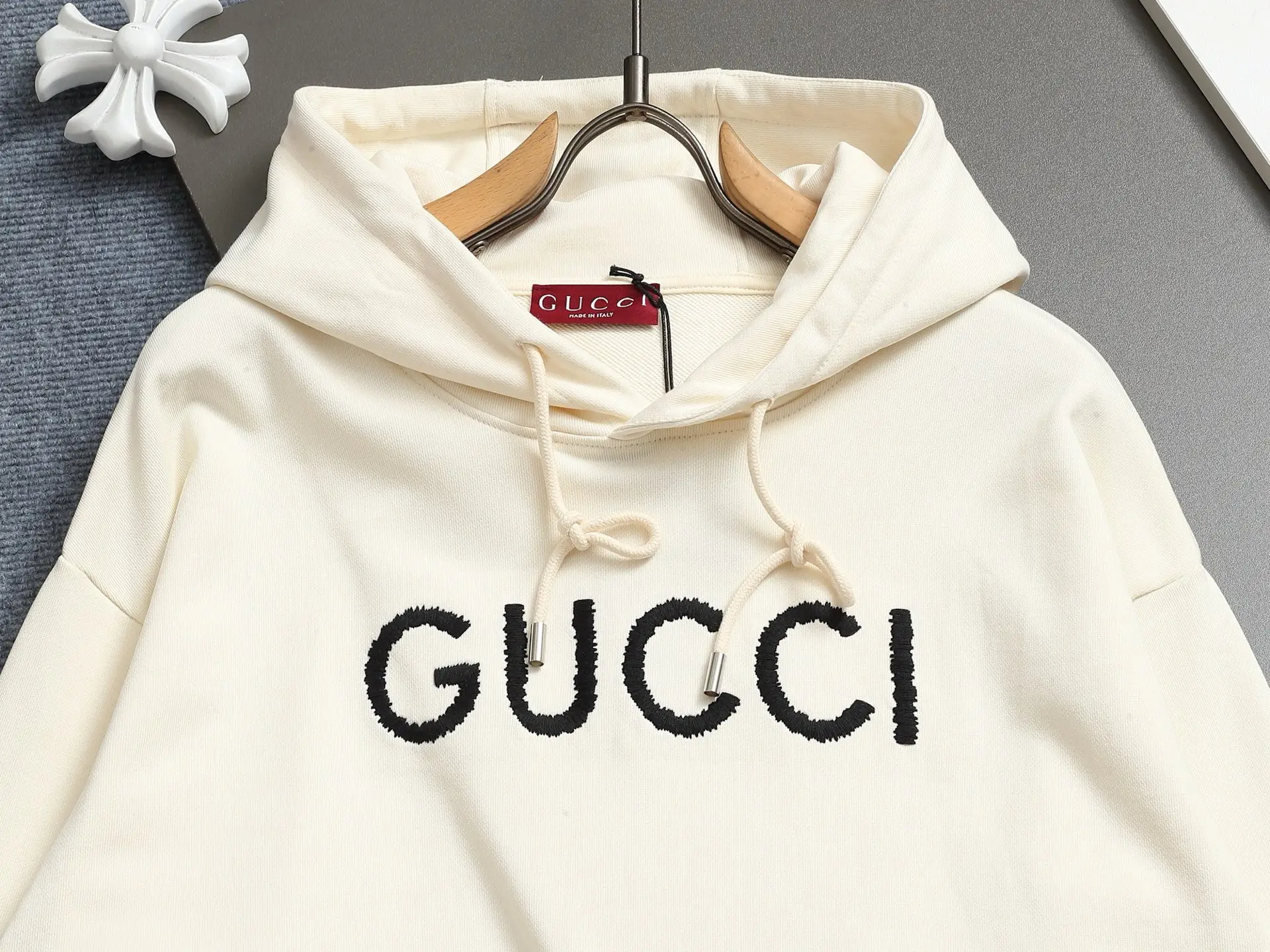 Logo-Embroidered Cotton-Blend Hoodie D19021990 — view 3