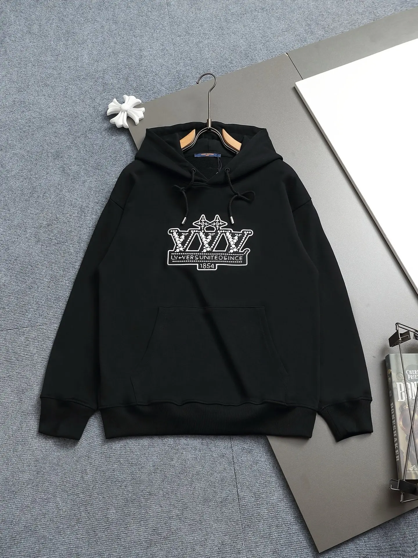 Logo-Embroidered Cotton-Jersey Hoodie D19022007