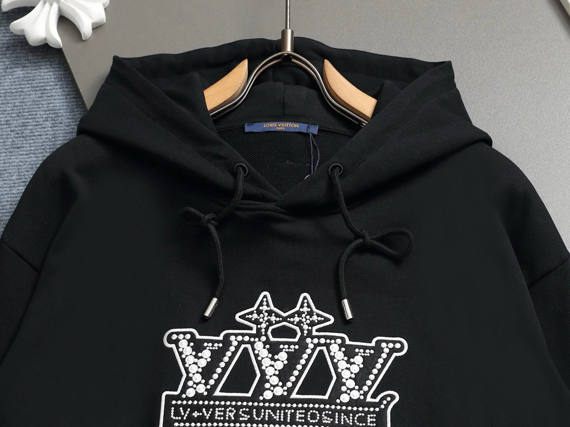 Logo-Embroidered Cotton-Jersey Hoodie D19022007 — view 3