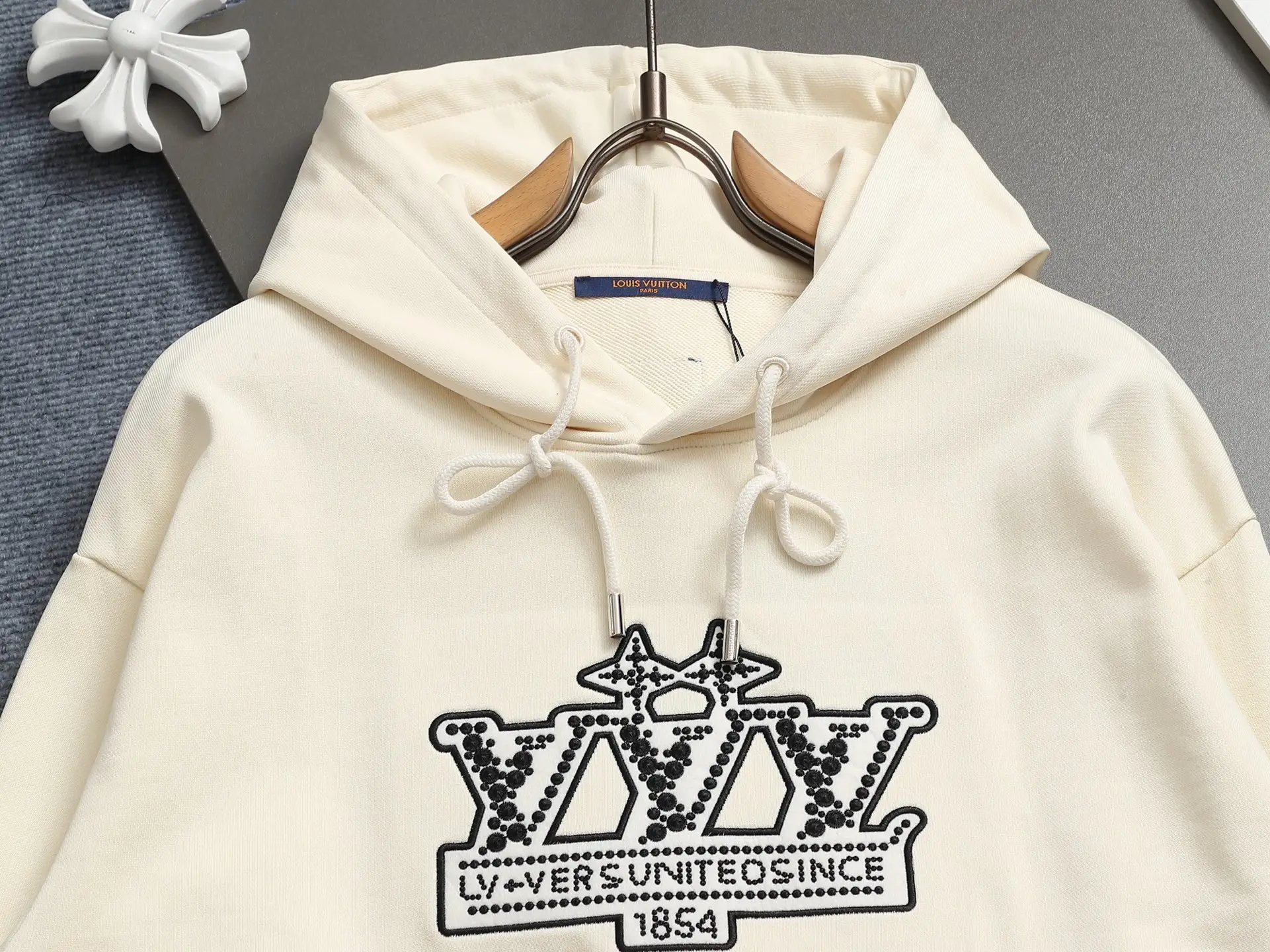 Logo-Embroidered Cotton-Jersey Hoodie D19022006 — view 3