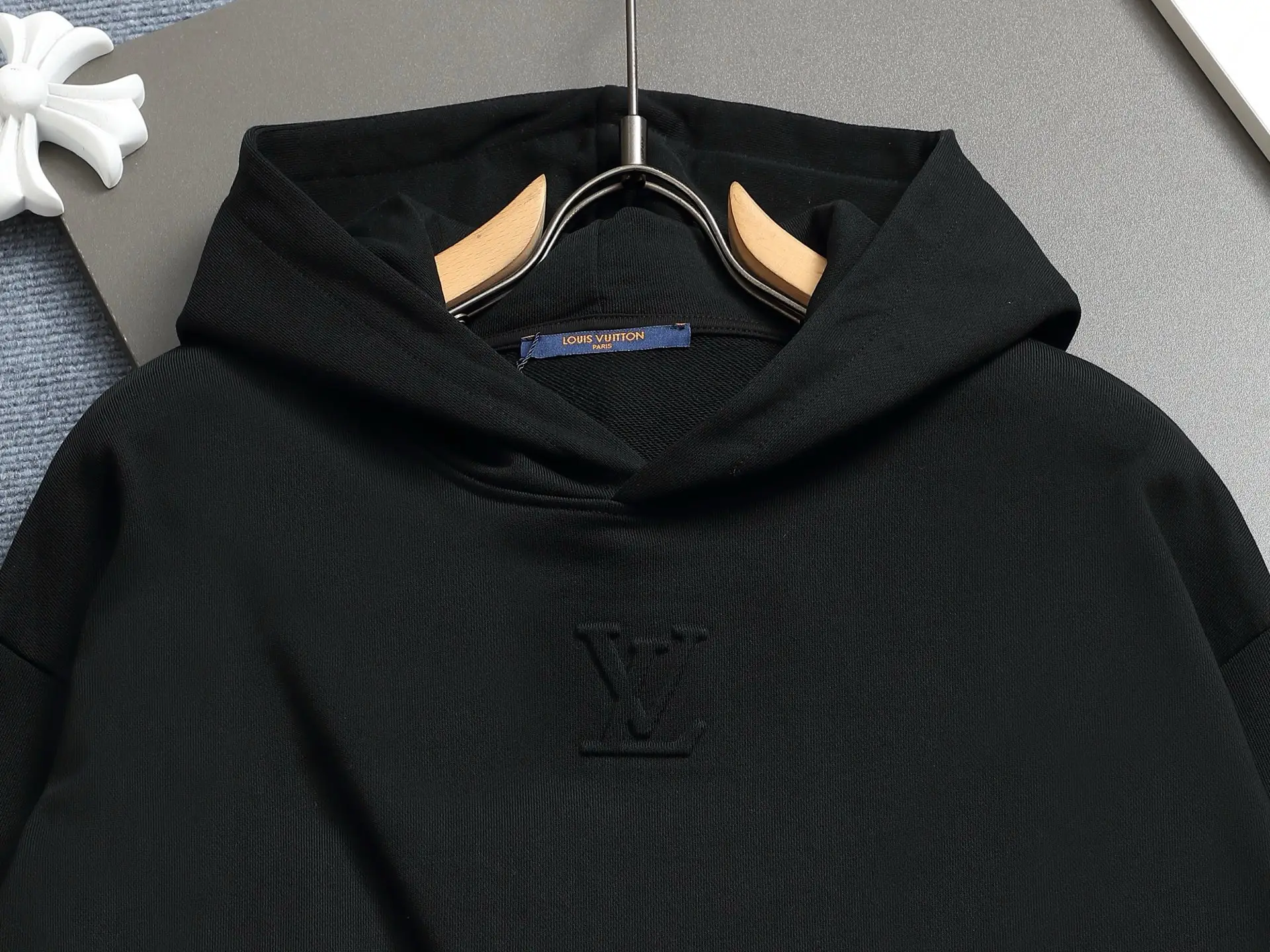 Embossed Logo Cotton-Jersey Hoodie D19021969 — view 3