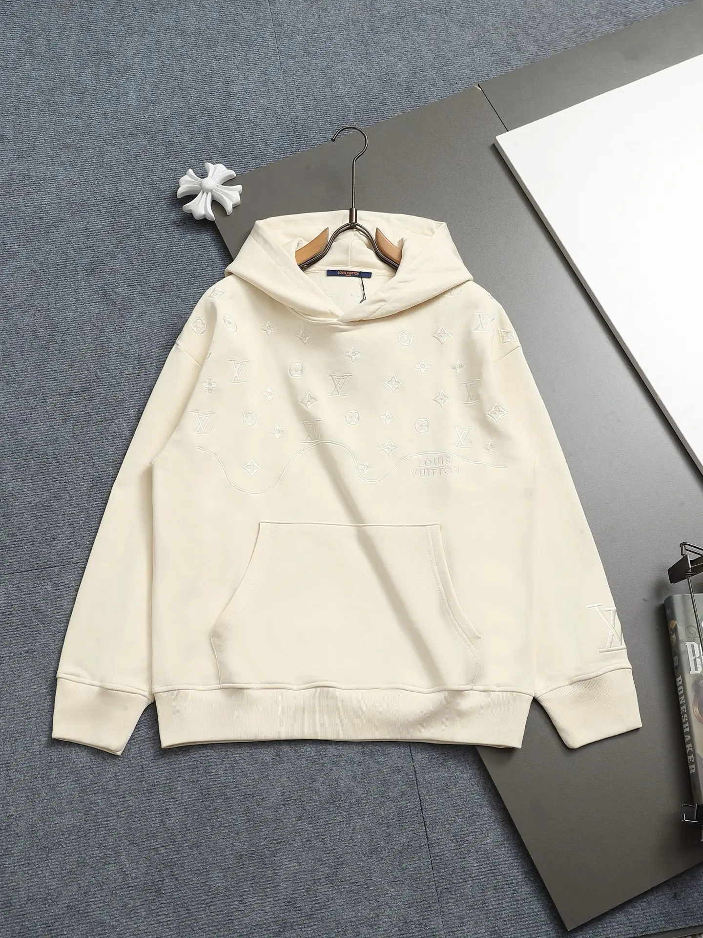 Monogram Embroidered Cotton-Blend Hoodie D19022004