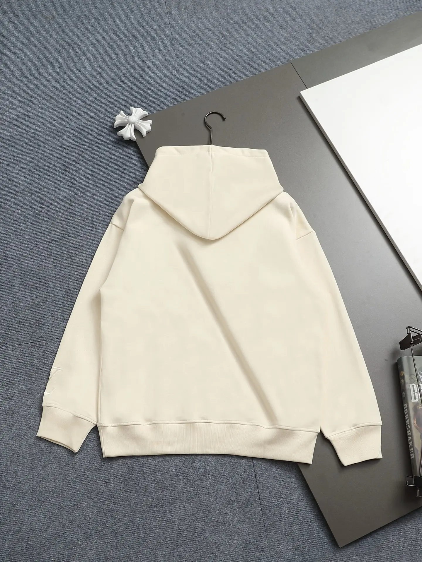 Monogram Embroidered Cotton-Blend Hoodie D19022004 — view 2