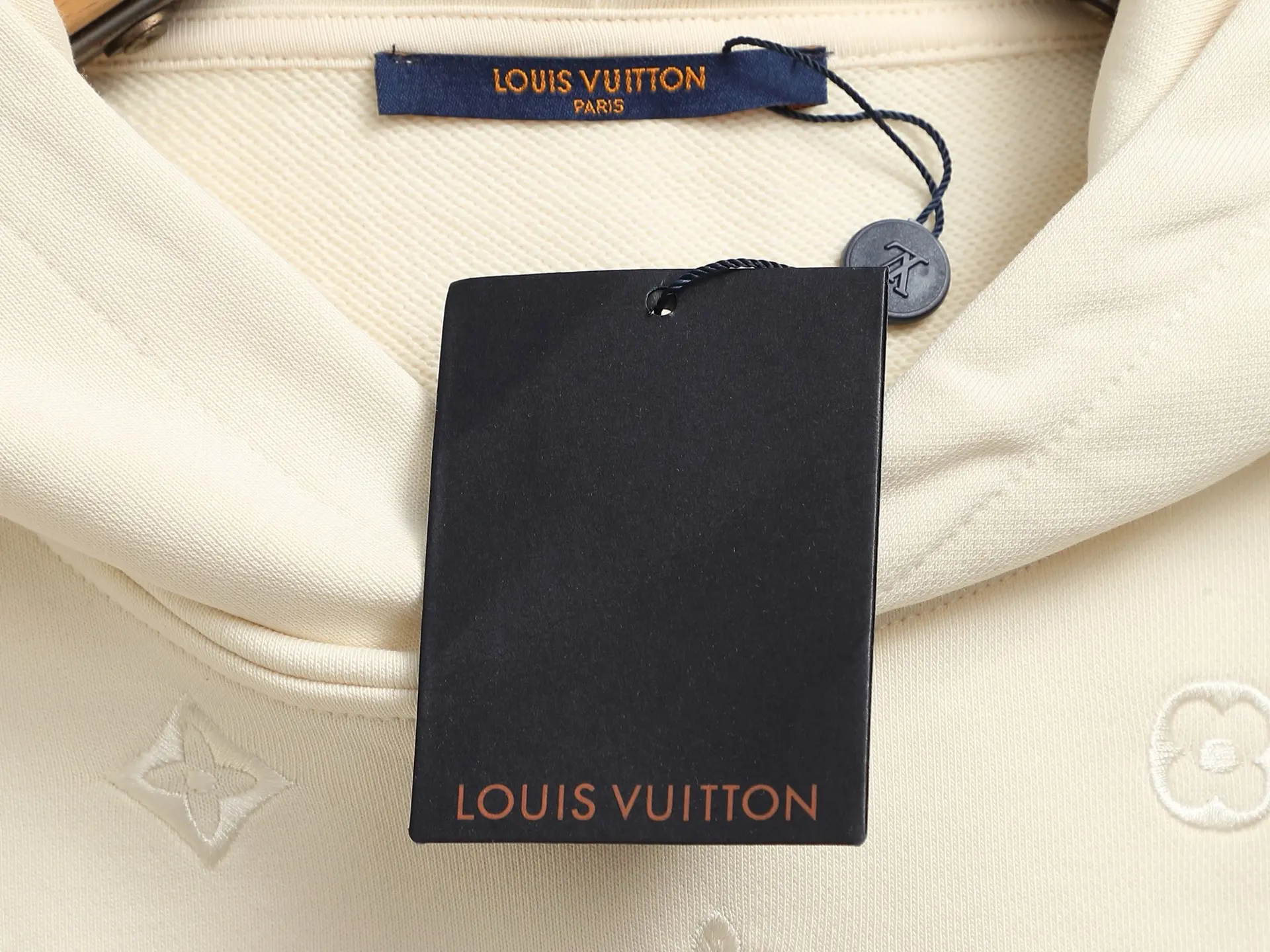 Monogram Embroidered Cotton-Blend Hoodie D19022004 — view 9
