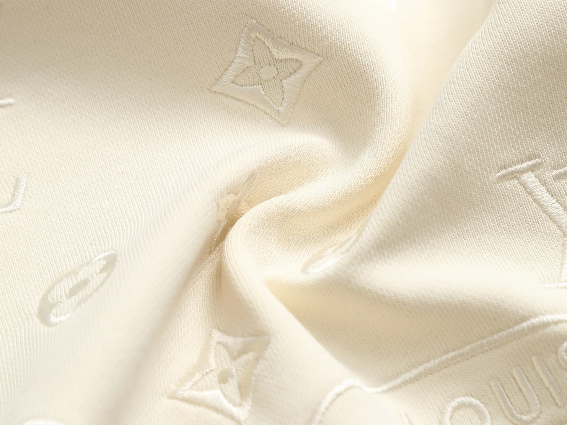 Monogram Embroidered Cotton-Blend Hoodie D19022004 — view 10
