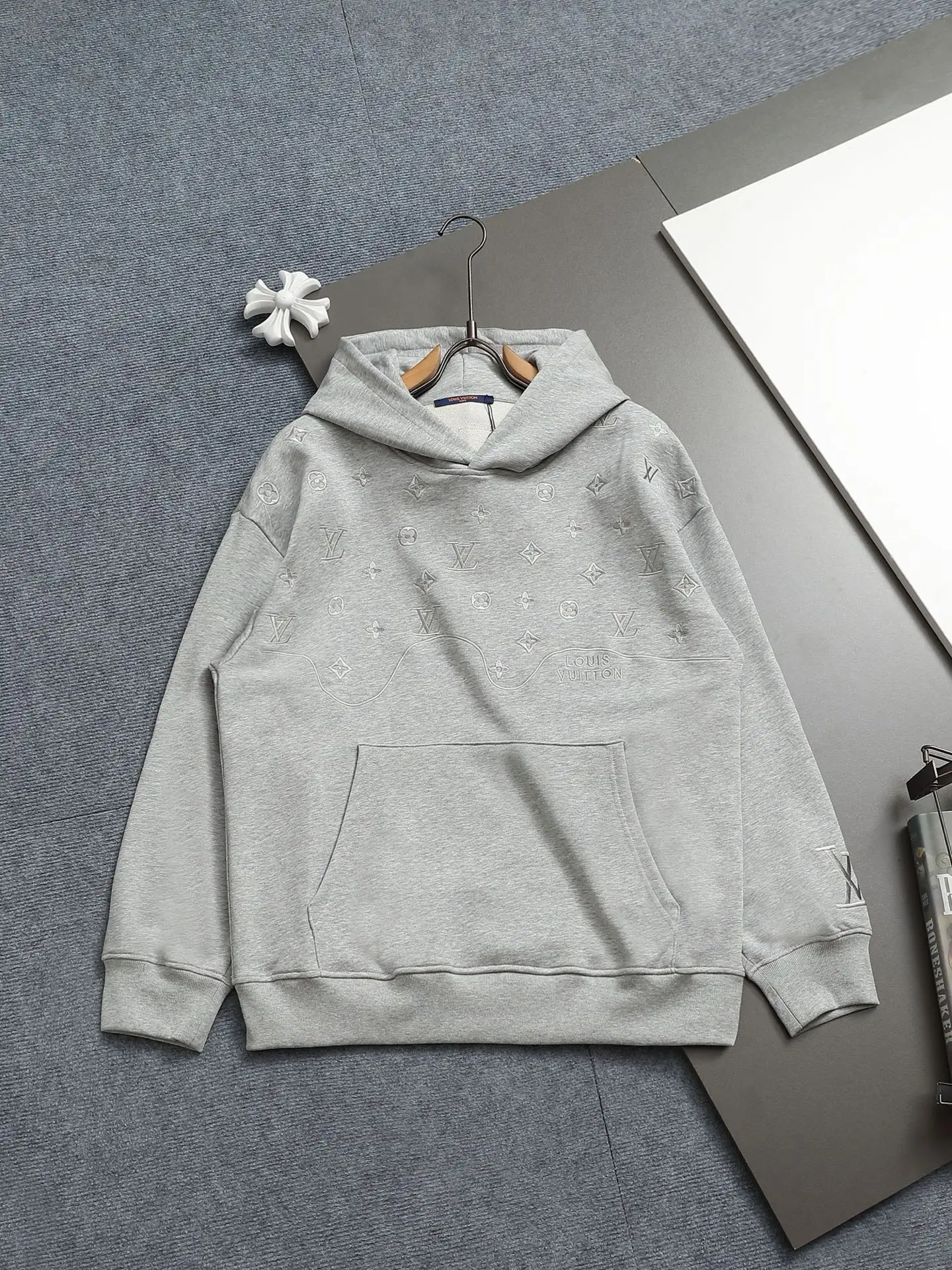 Monogram Embroidered Cotton-Blend Hoodie D19022003