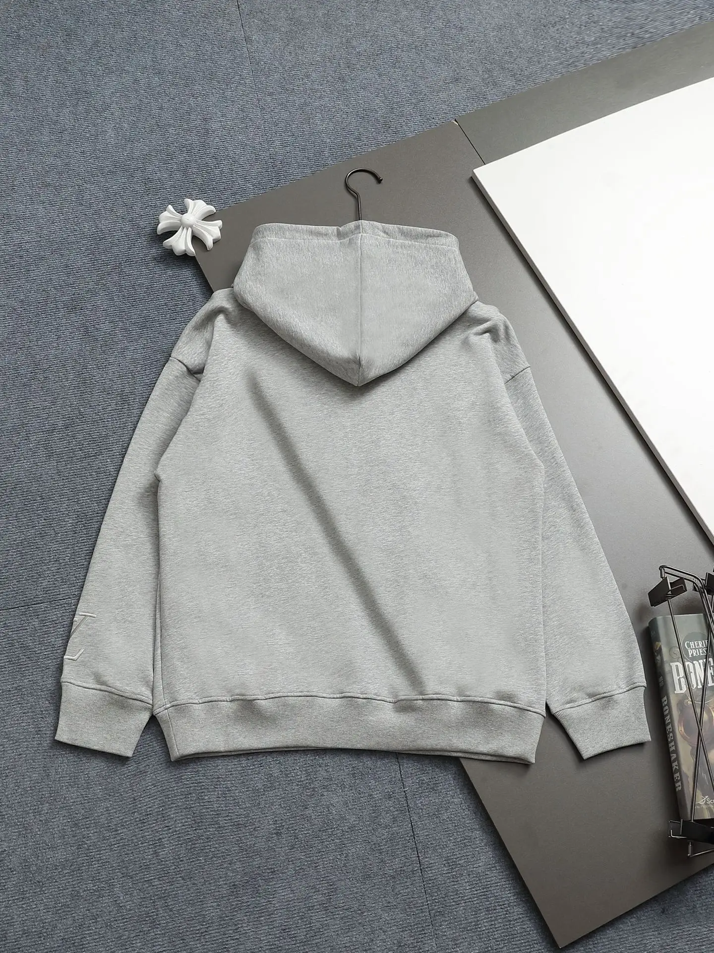Monogram Embroidered Cotton-Blend Hoodie D19022003 — view 2