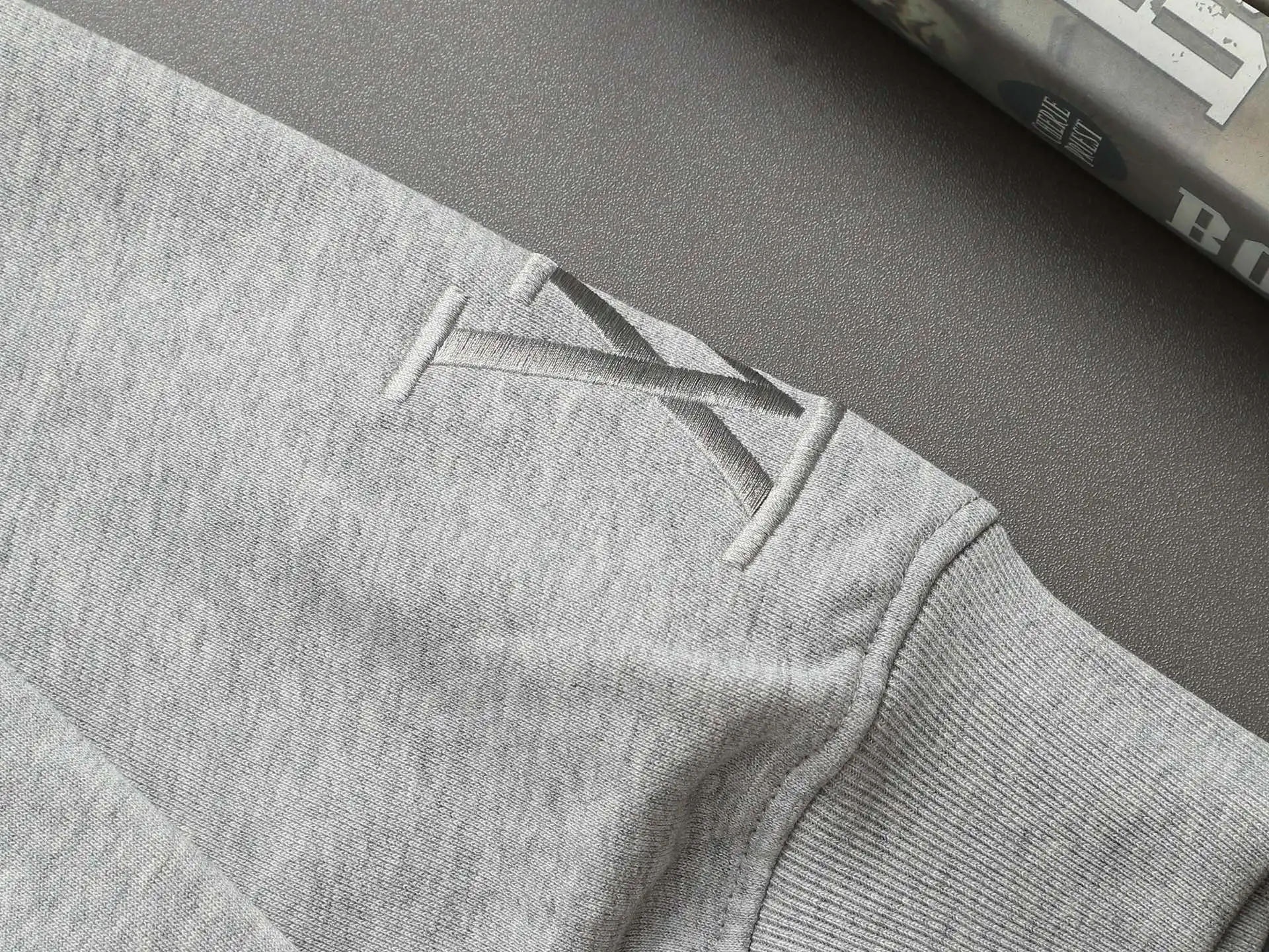Monogram Embroidered Cotton-Blend Hoodie D19022003 — view 7