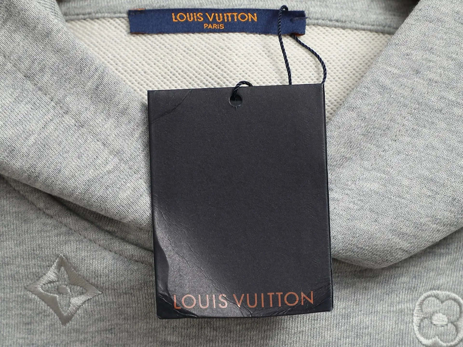 Monogram Embroidered Cotton-Blend Hoodie D19022003 — view 9