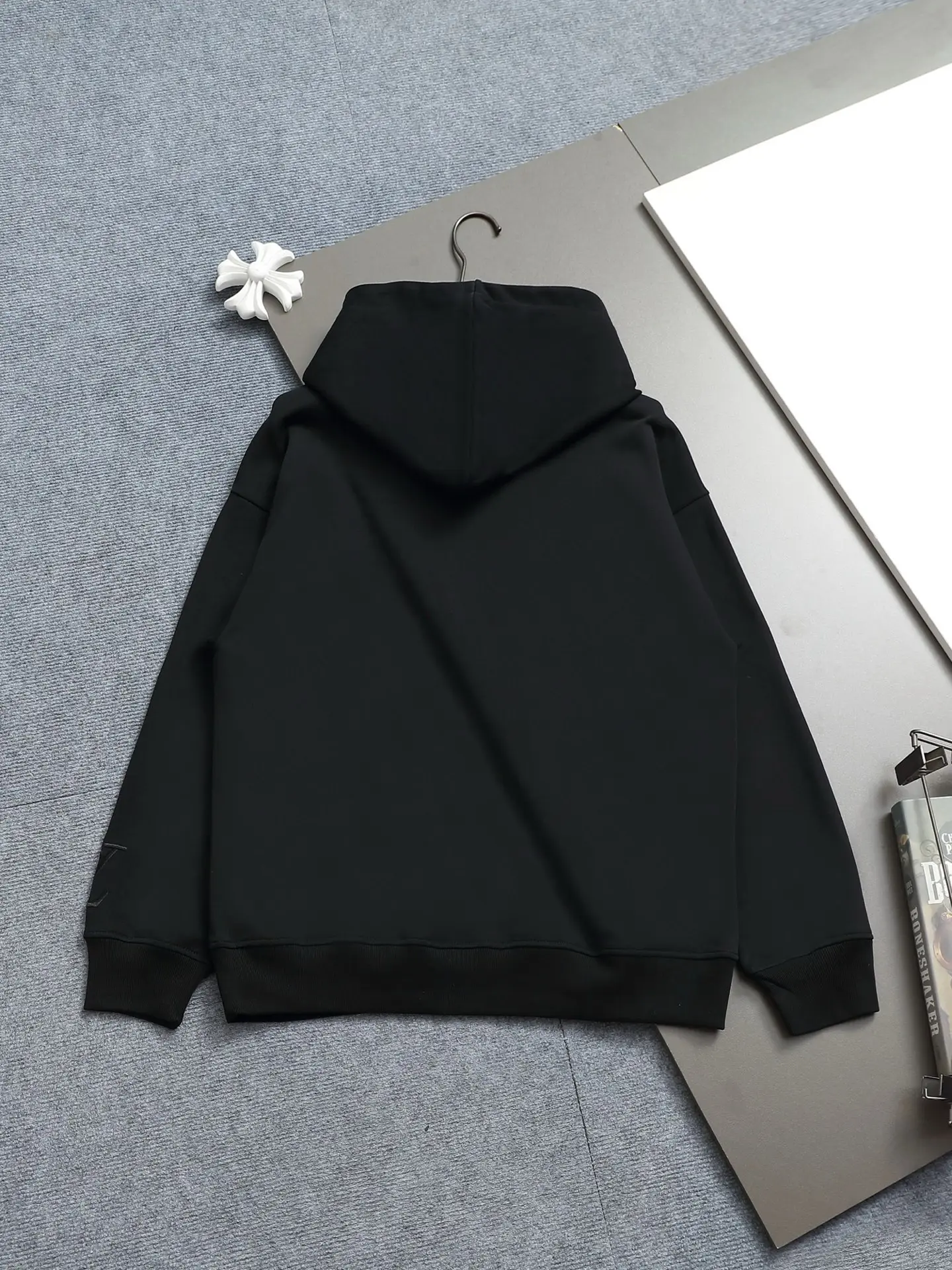 Monogram Embroidered Cotton-Blend Hoodie D19022005 — view 2