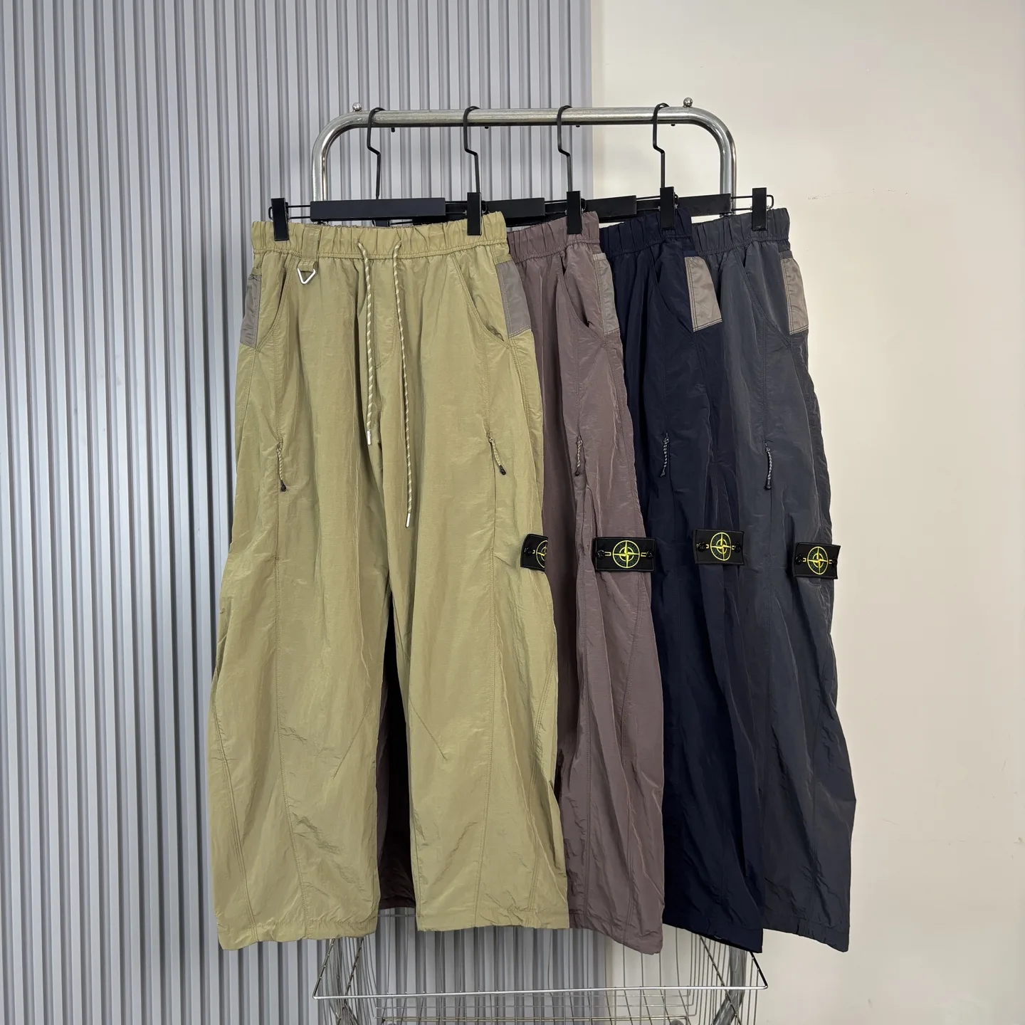 Water-Resistant Iridescent Nylon Trousers D19020226