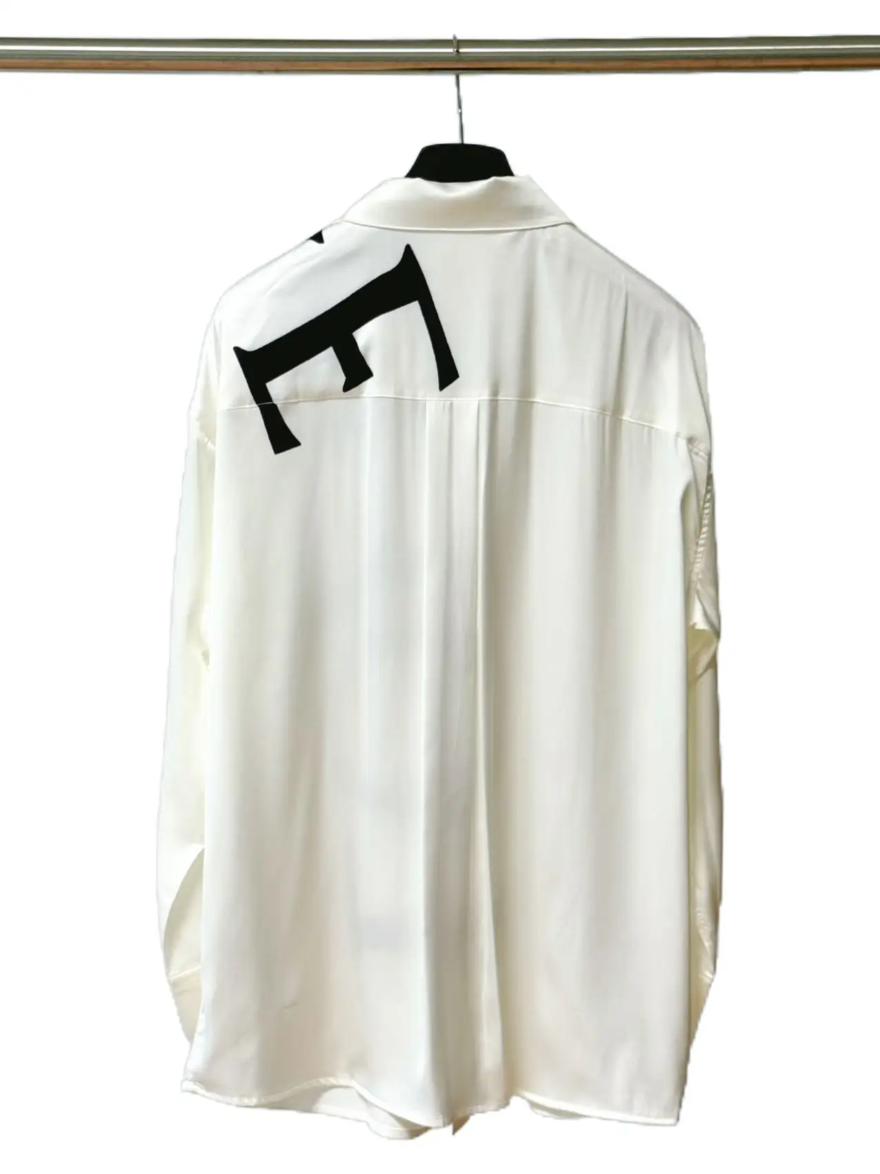 Logo Print Silk Long-Sleeved Shirt D19019825 — view 2