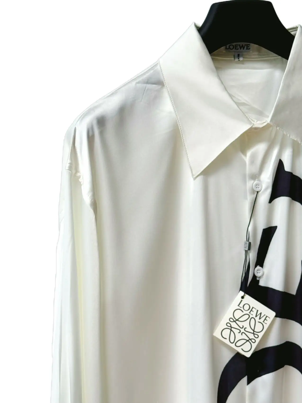 Logo Print Silk Long-Sleeved Shirt D19019825 — view 3