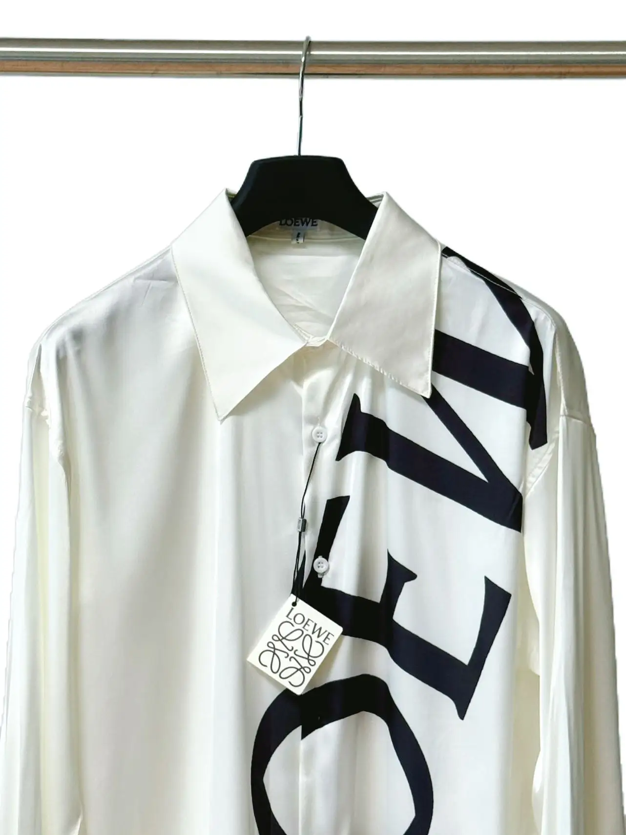 Logo Print Silk Long-Sleeved Shirt D19019825 — view 4