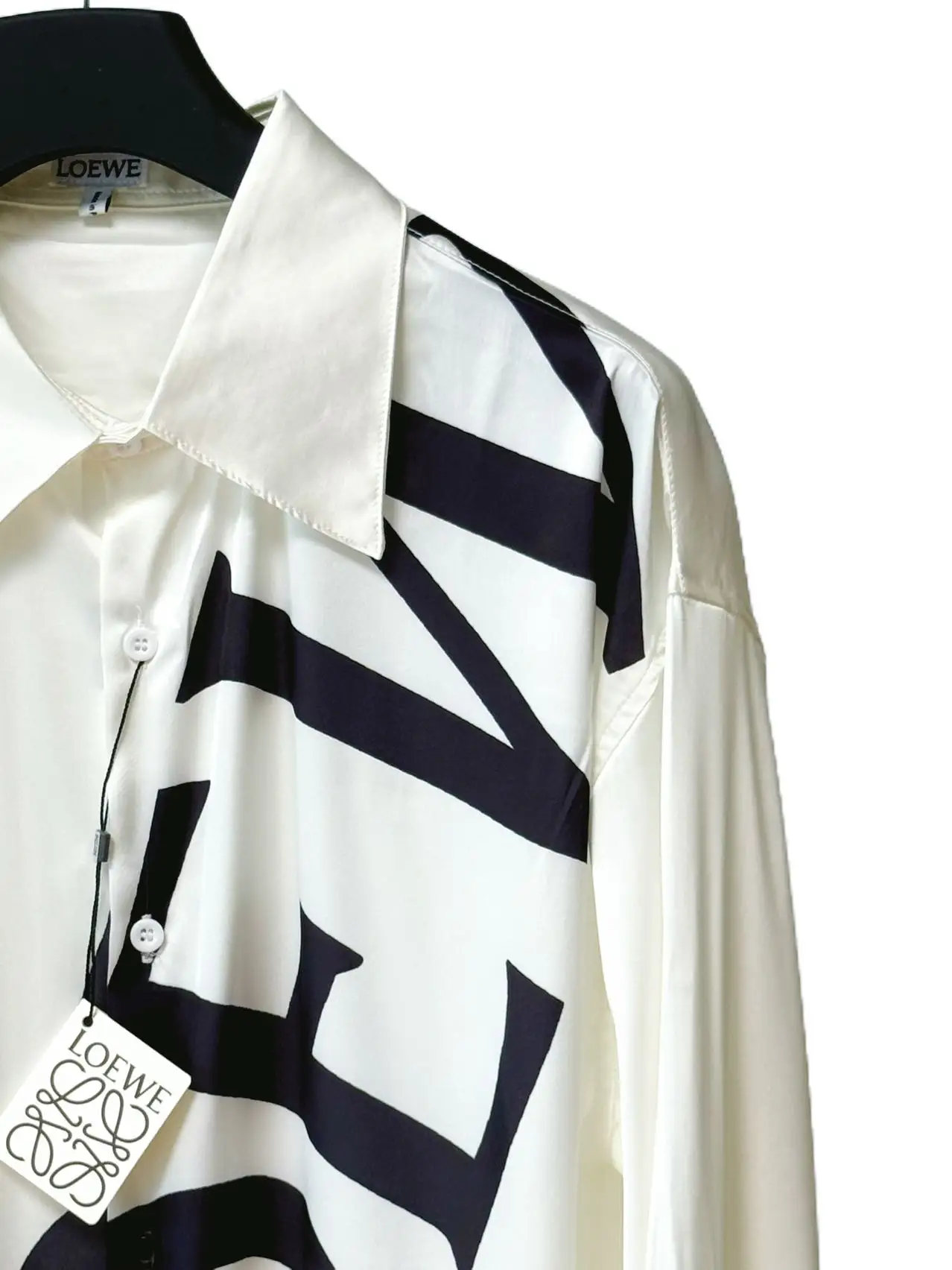 Logo Print Silk Long-Sleeved Shirt D19019825 — view 5