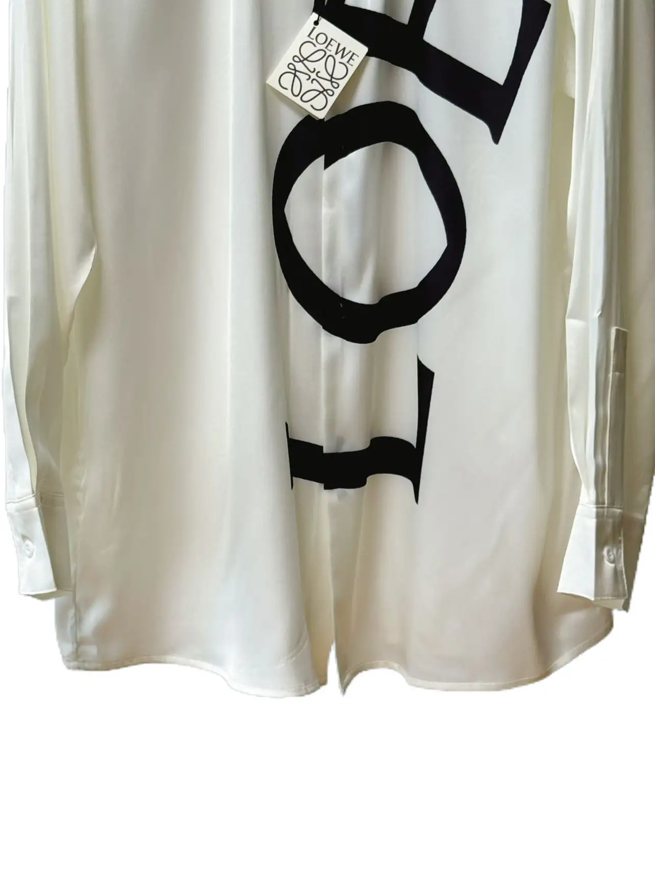 Logo Print Silk Long-Sleeved Shirt D19019825 — view 7