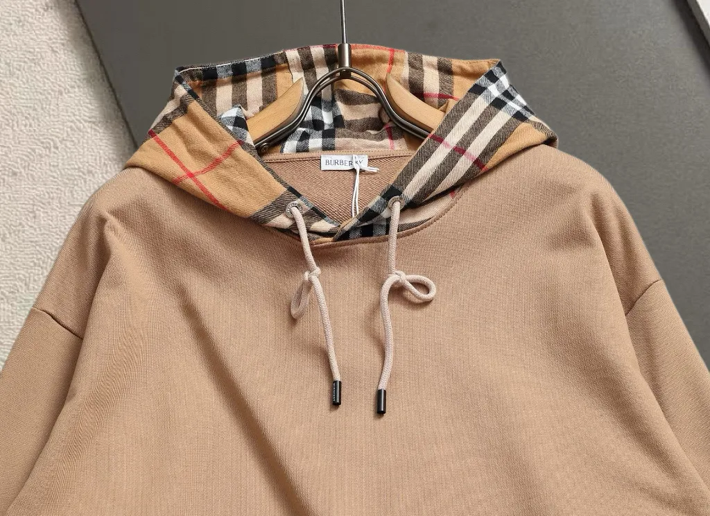 Check-Lined Cotton-Blend Hoodie D19520223 — view 4