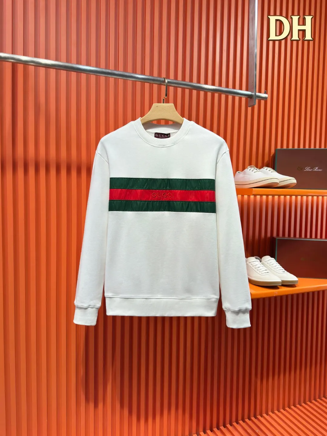 Web Stripe Logo Embroidered Sweatshirt D19522024