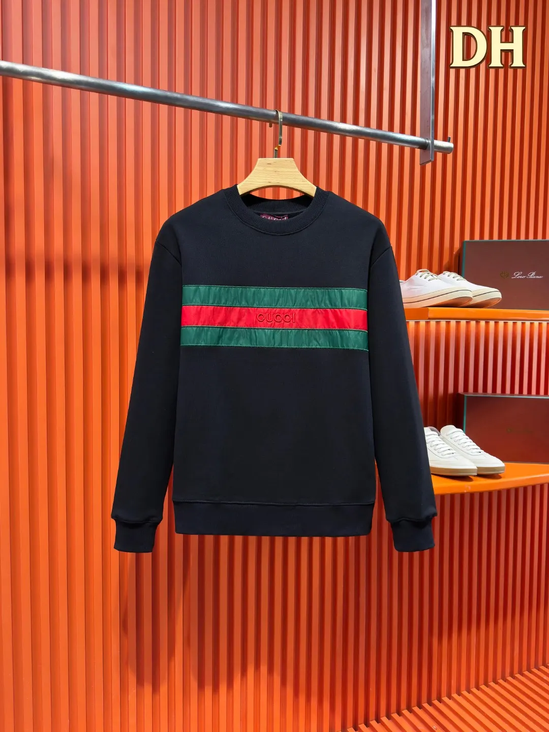 Web Stripe Logo Embroidered Sweatshirt D19522023