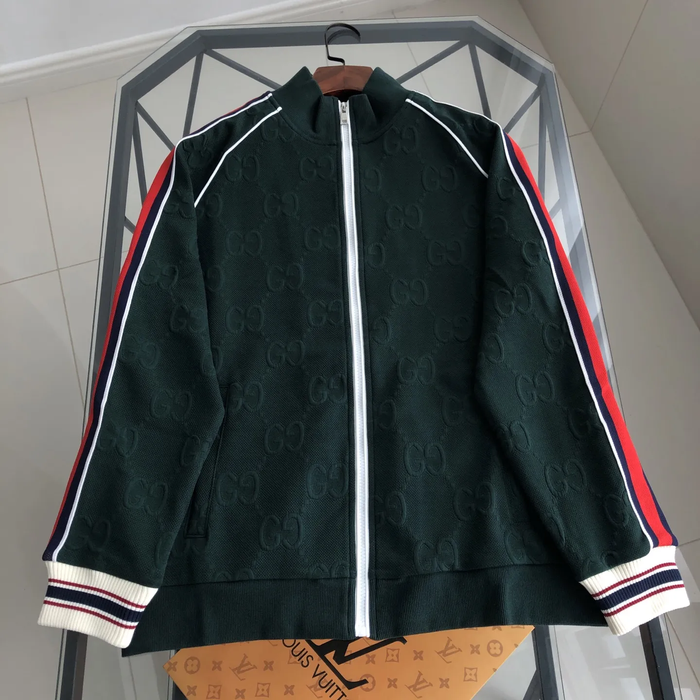 Web-Stripe Monogram Zip-Up Track Jacket D19520085