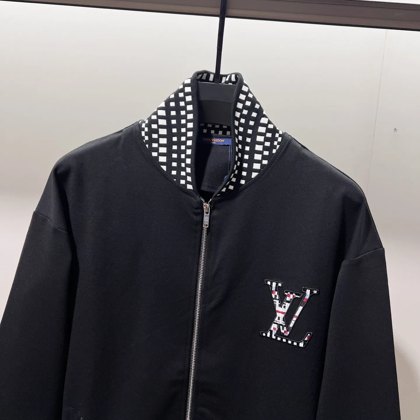 Damier Collar Embroidered Logo Track Jacket D19520060 — view 3