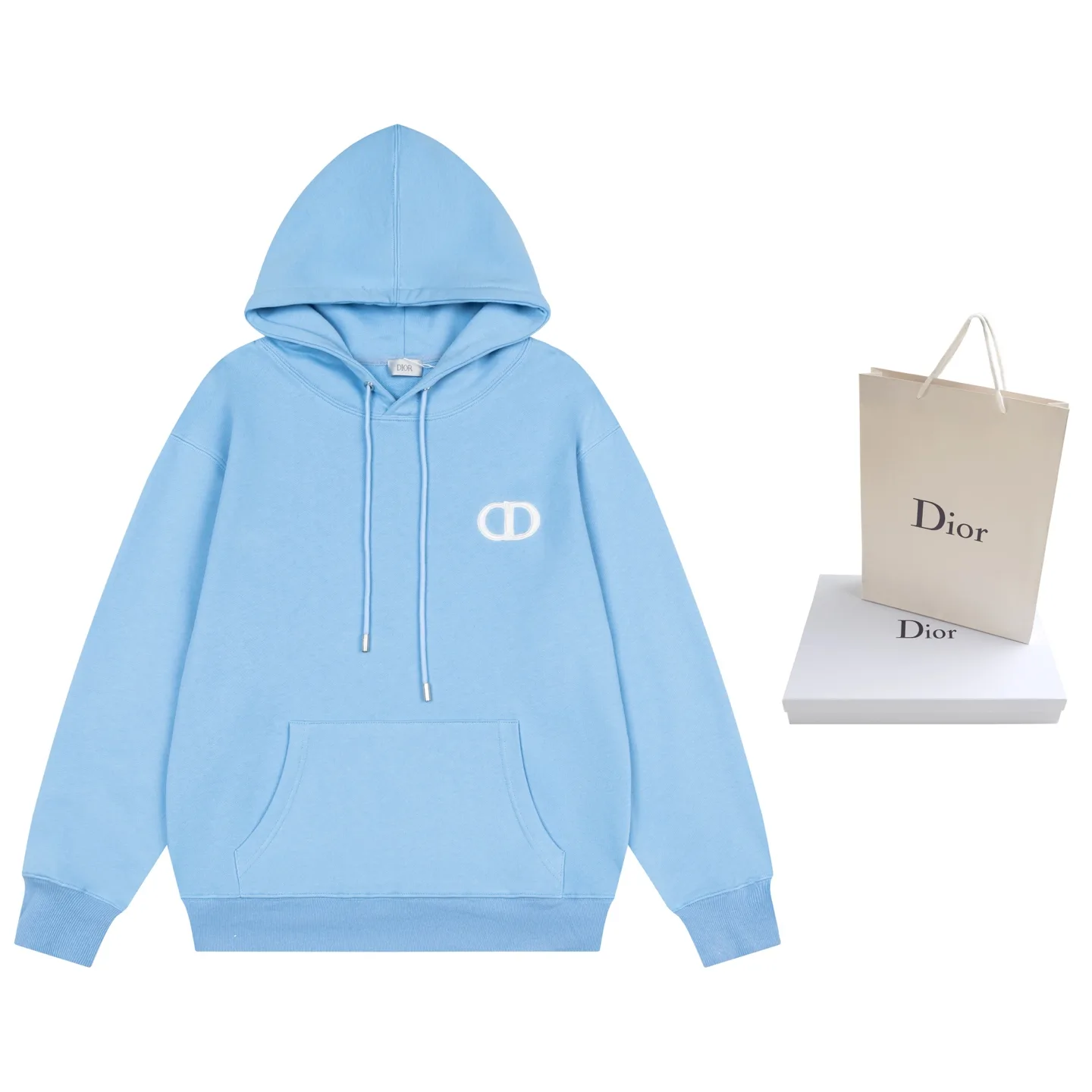 CD Icon Embroidered Cotton-Jersey Hoodie D19519907