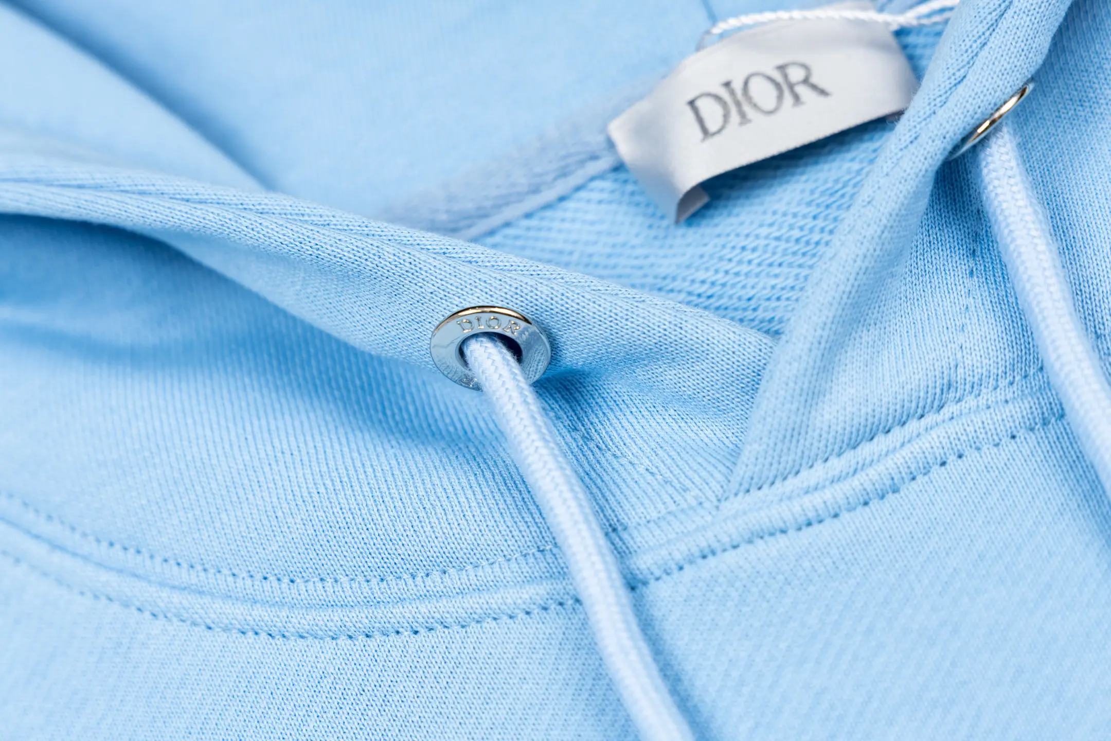 CD Icon Embroidered Cotton-Jersey Hoodie D19519907 — view 6