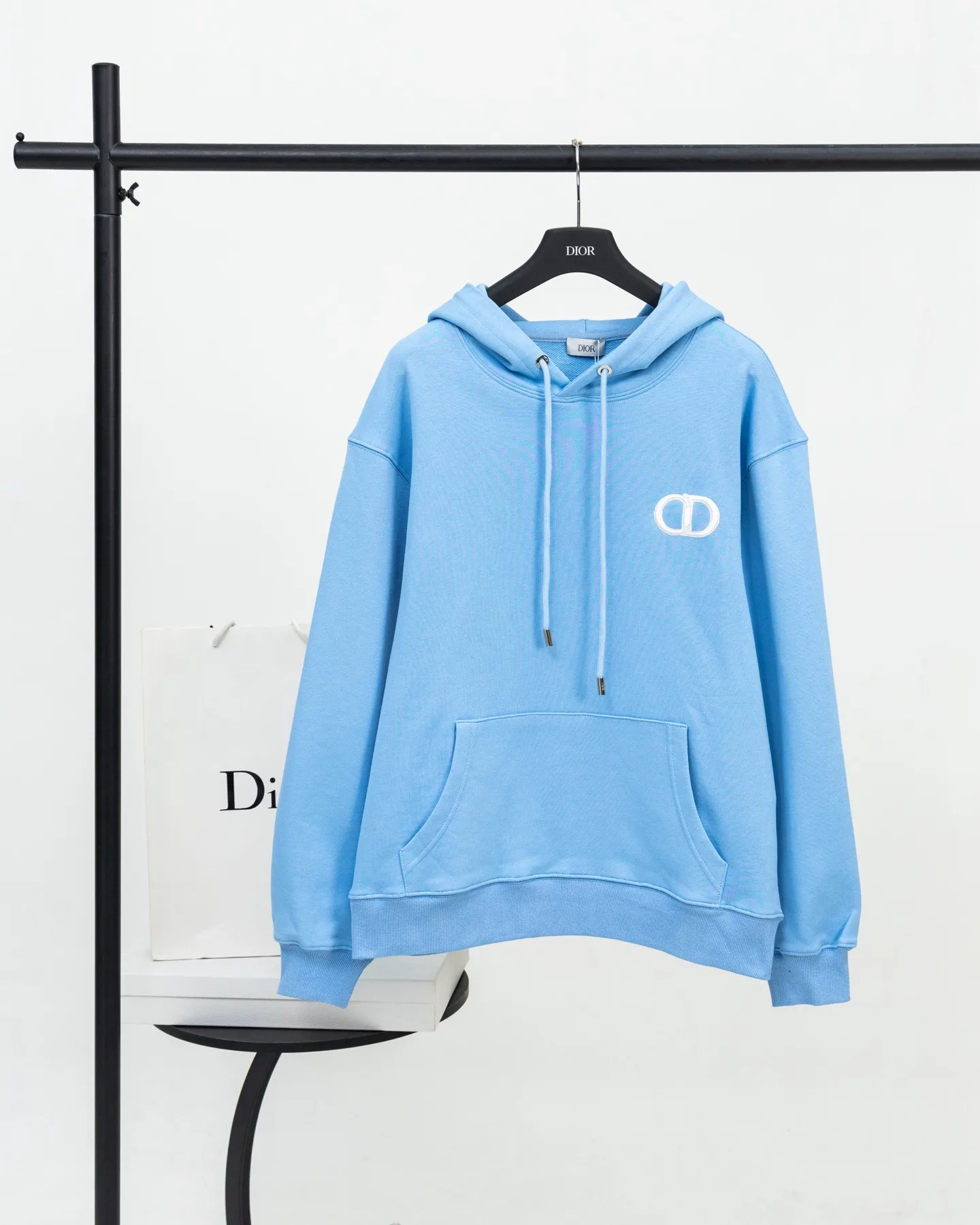 CD Icon Embroidered Cotton-Jersey Hoodie D19519906