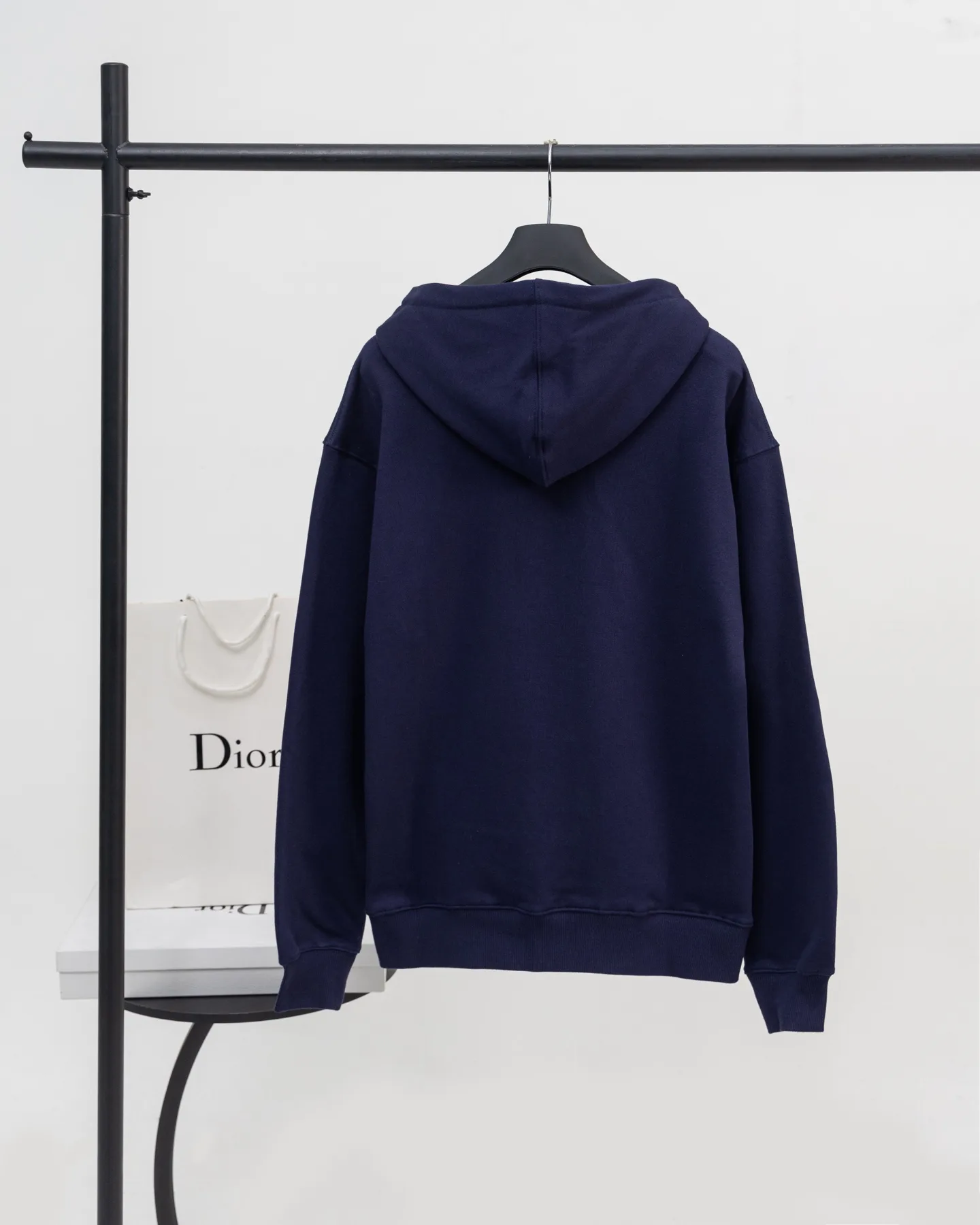 CD Icon Embroidered Cotton-Jersey Hoodie D19519910 — view 2