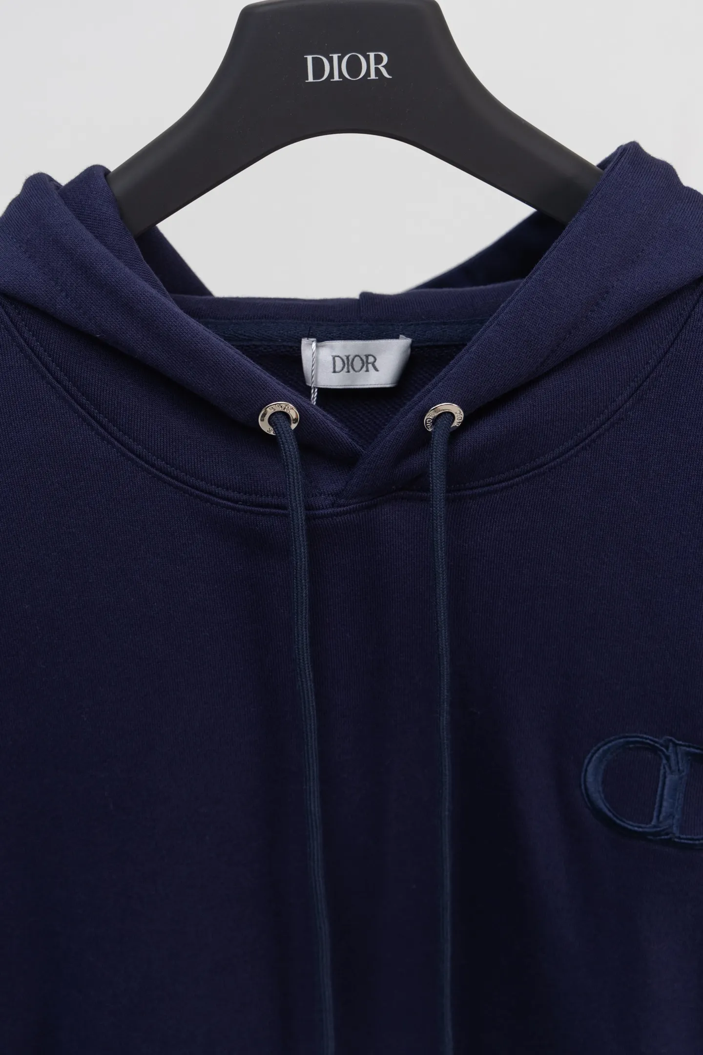 CD Icon Embroidered Cotton-Jersey Hoodie D19519910 — view 3