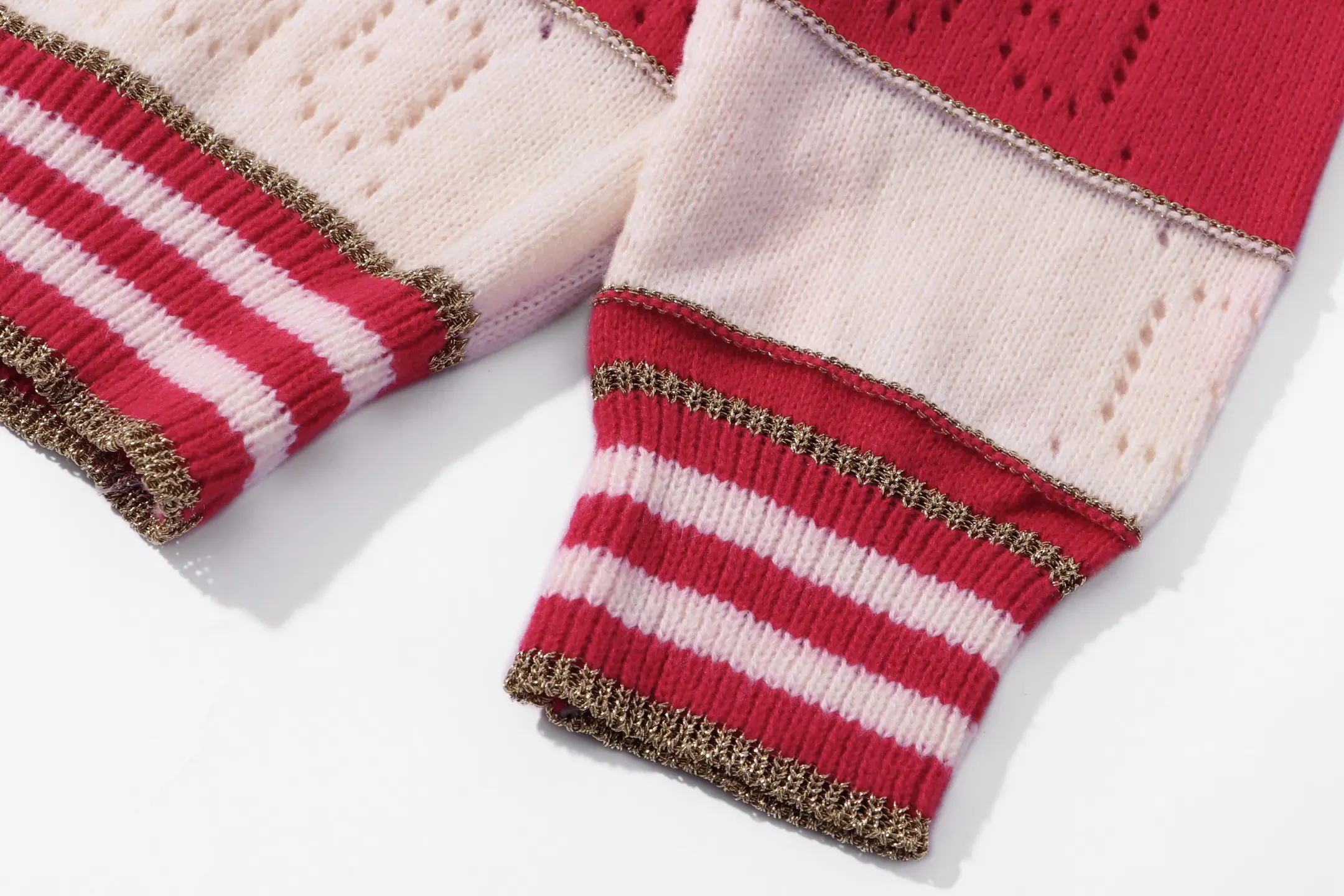 Striped GG Perforated Wool Sweater D20022069 — view 4