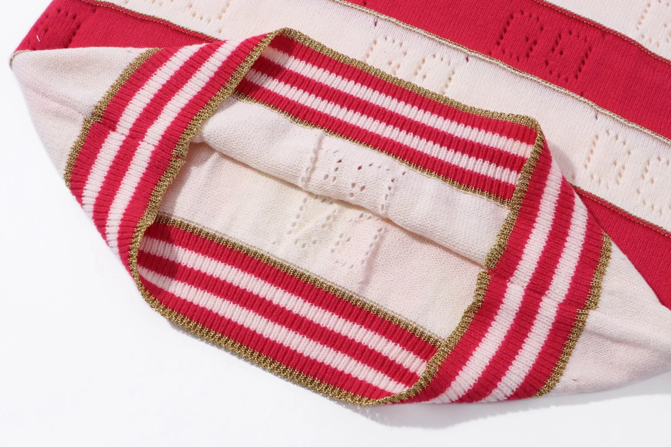 Striped GG Perforated Wool Sweater D20022069 — view 6