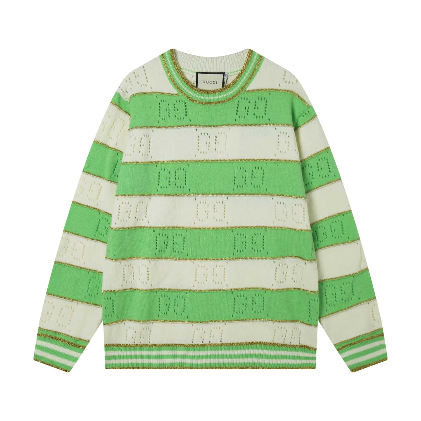 Striped GG Logo Wool Crew-Neck Sweater D20022070