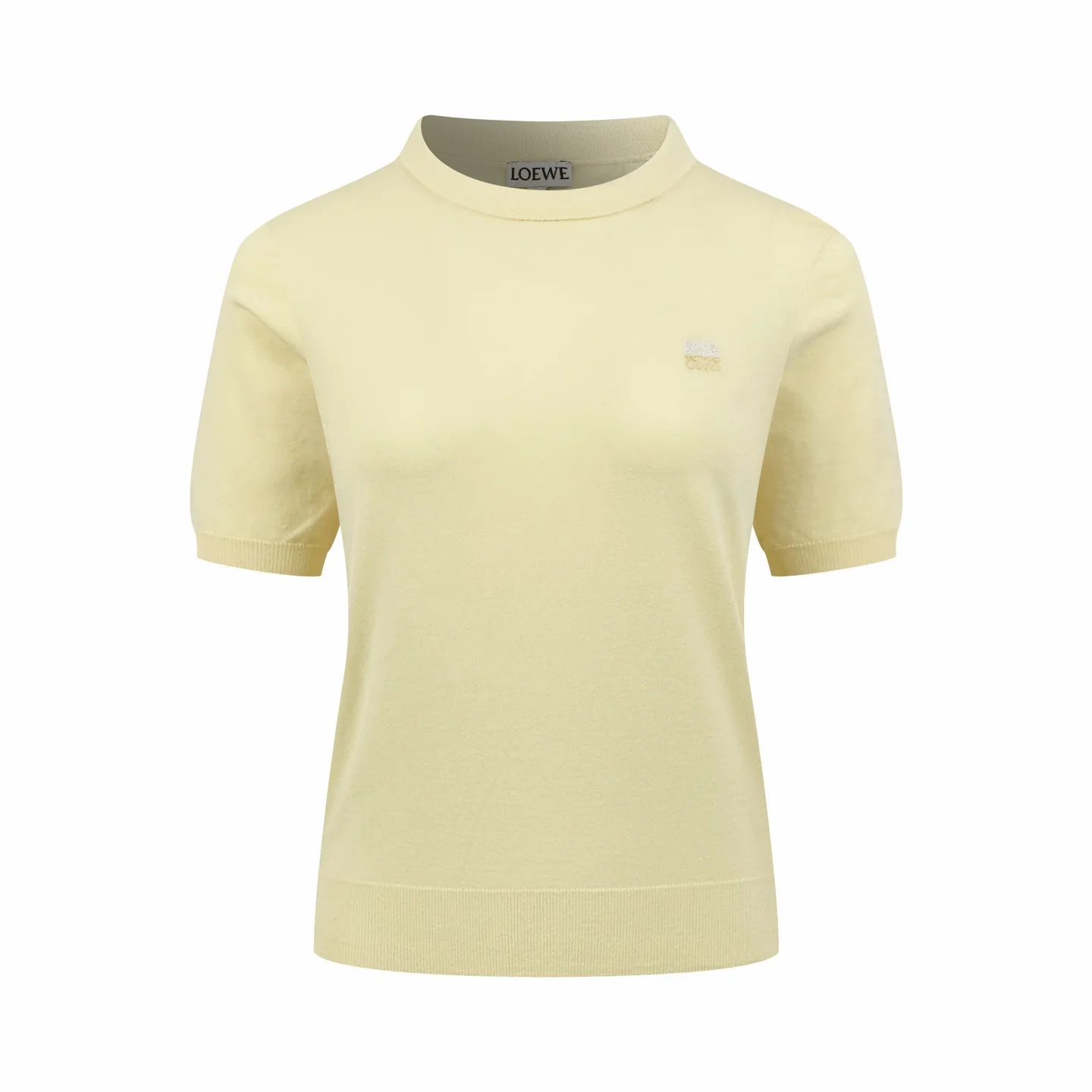 Anagram Embroidered Short-Sleeve Merino Wool Sweater D20021404