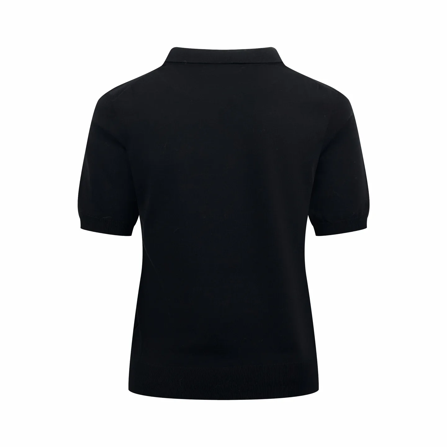 Anagram Embroidered Short-Sleeve Wool Sweater D20021403 — view 2