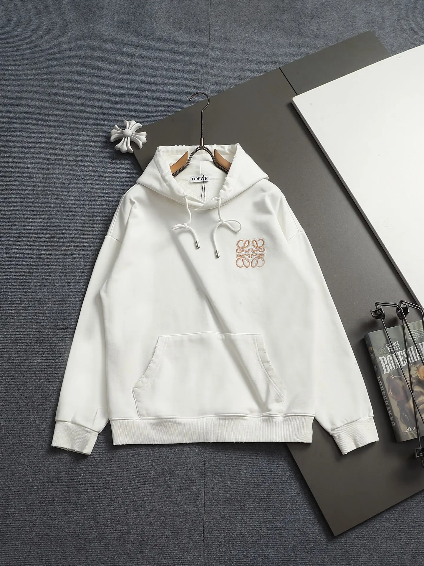 Anagram Logo Embroidered Cotton Hoodie D20021997