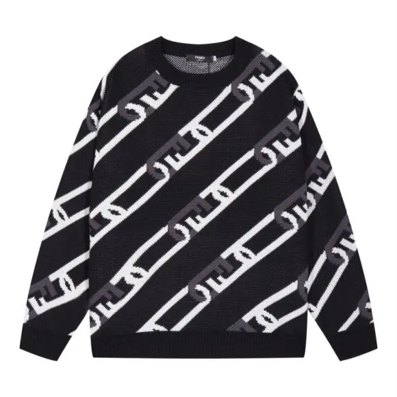 FF Logo Chain Jacquard Crew-Neck Sweater D20022072