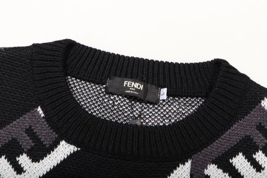 FF Logo Chain Jacquard Crew-Neck Sweater D20022072 — view 3