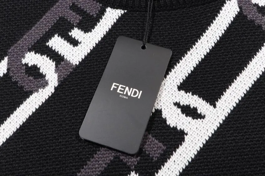 FF Logo Chain Jacquard Crew-Neck Sweater D20022072 — view 4